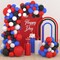 Red Black Blue White Balloon Garland Kit, 122PCS Royal Blue Red abd Black White Balloons